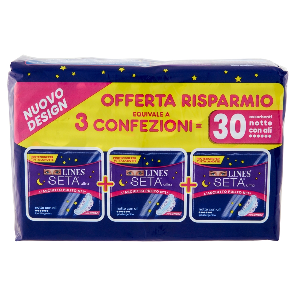 Lines Seta Ultra Trio Cp Notte 30 pezzi